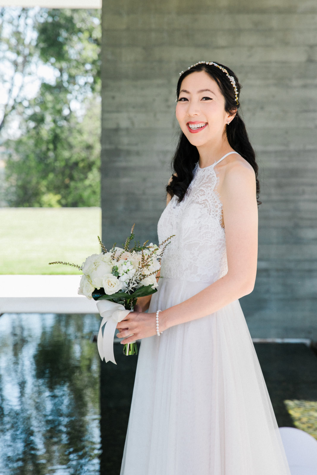 julie zhou in wedding dress