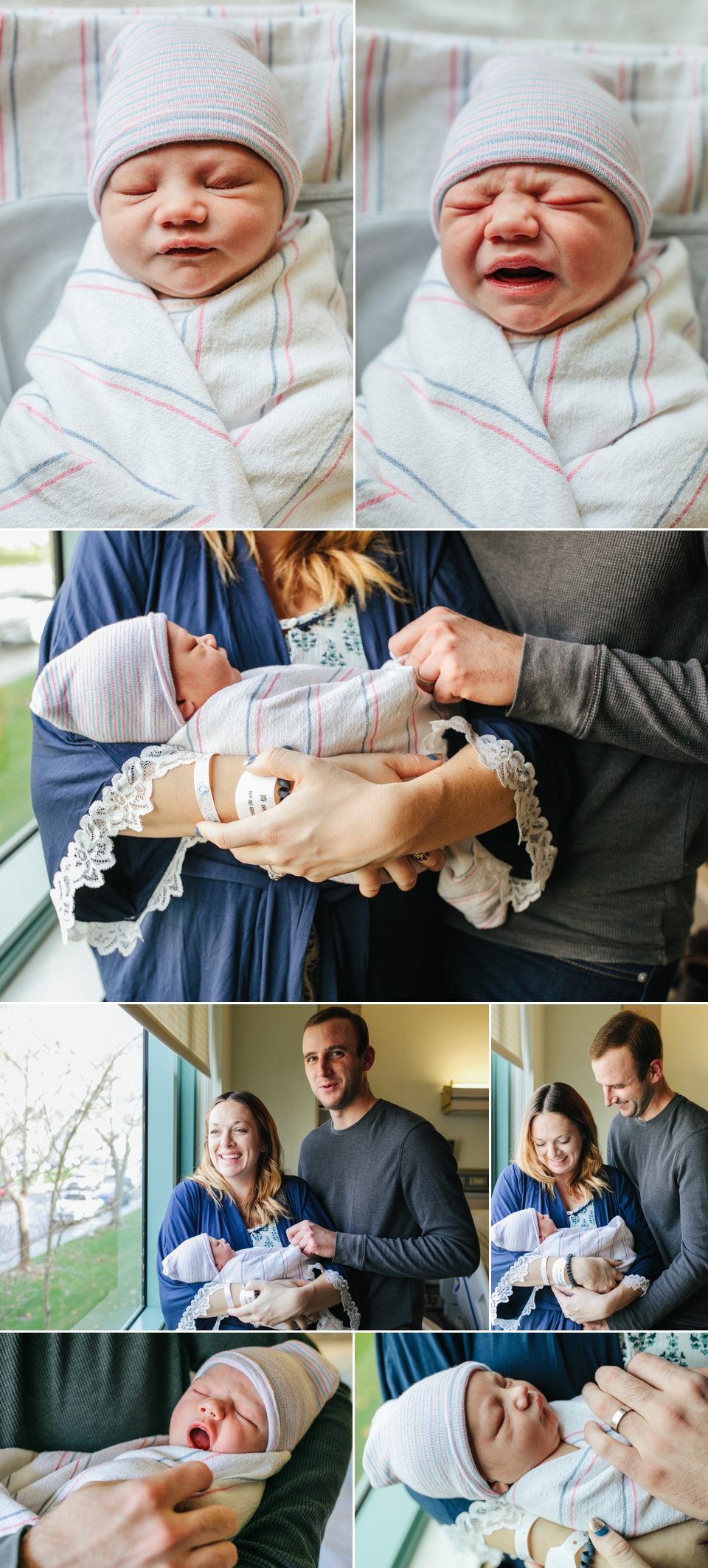 collage of newborn in hospital photos